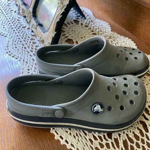 CROCS Shoes Boys Crocs Gray And Blue Good Shape Size 3 Poshmark